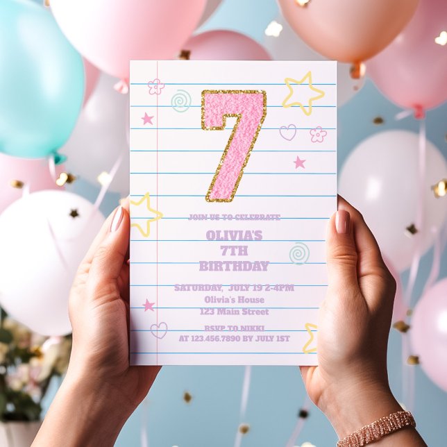 Invitación Cuaderno de notas con parches pastel de equipo uni (Subido por el creador)