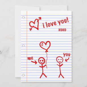 Invitación cuaderno de papel bocetos te amo
