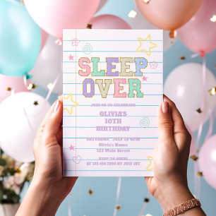Invitación Cuaderno de parche universitario para pijamada