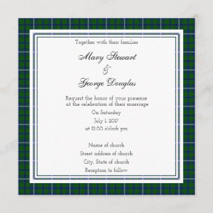 Invitación cuadrada Boda escocés Douglas