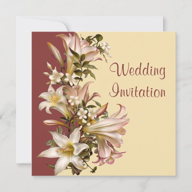 Invitación cuadrada Boda tradicional vintage (Anverso)