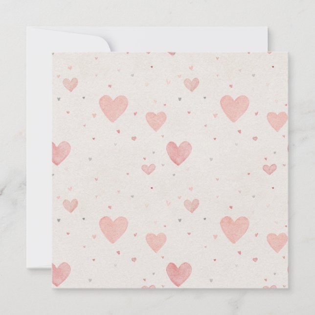 Invitación Cuadrada Corazones Pequeños (Anverso)