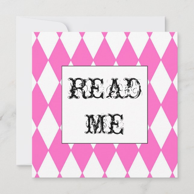 Invitación cuadrada de Alicia del Harlequin (Anverso)