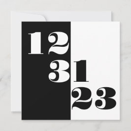 Invitación cuadrada de Año Nuevo 2023 123123 B&W