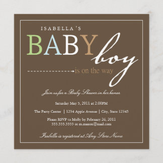 Invitación cuadrada de Baby Shower del BEBÉ