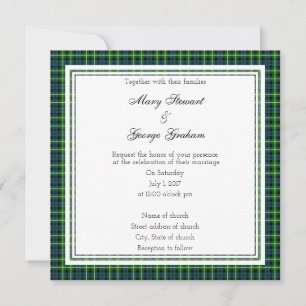 Invitación cuadrada de Boda escocés Graham