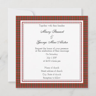 Invitación cuadrada de Boda escocés MacAlister