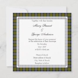 Invitación cuadrada de Bowie Scottish Boda