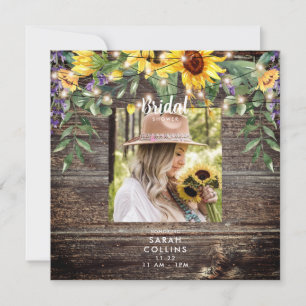 Invitación cuadrada de ducha nupcial con foto de g