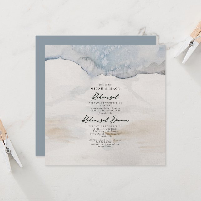 Invitación Cuadrada de Ensayo de Lienzo Artístico (Anverso/Reverso In Situ)
