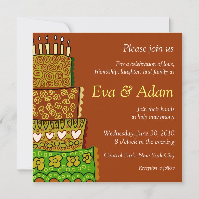 Invitación cuadrada de época Boda (Anverso)