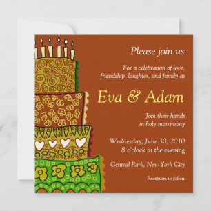 Invitación cuadrada de época Boda