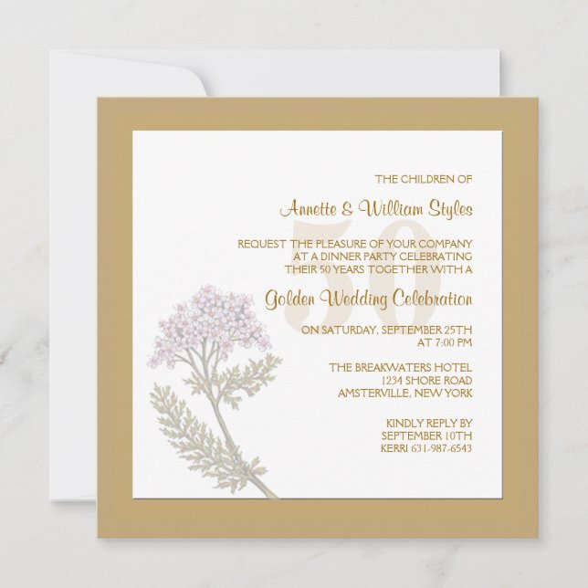 Invitación cuadrada de Flaxen (Anverso)