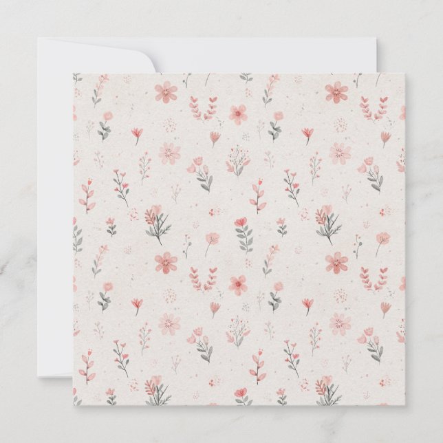 Invitación Cuadrada de Floral Pequeña (Anverso)