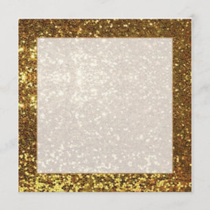 Invitación cuadrada de fondo con brillo dorado
