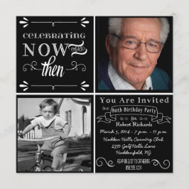 Invitación cuadrada de la foto del 80.o cumpleaños