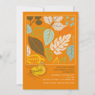 Invitación cuadrada de otoño