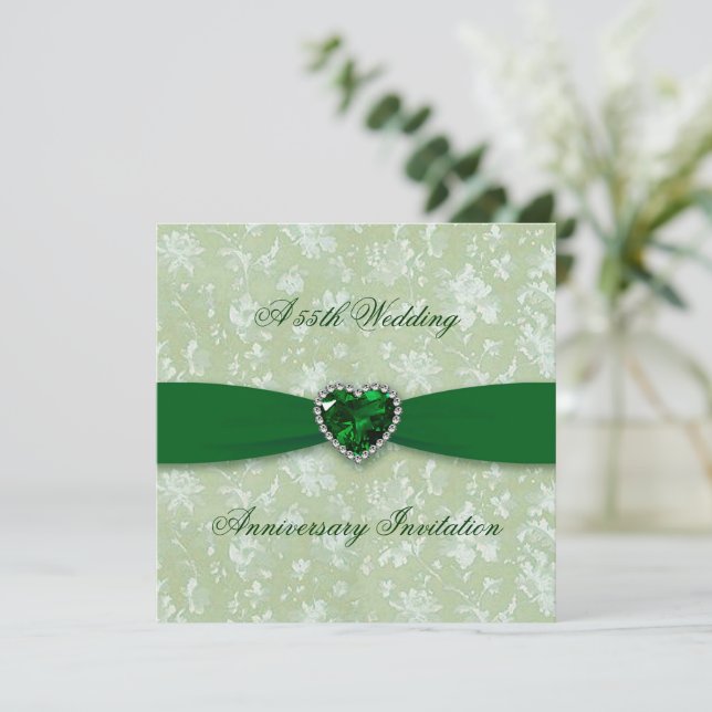 Invitación cuadrada del 55º aniversario de Boda Da (Anverso de pie)