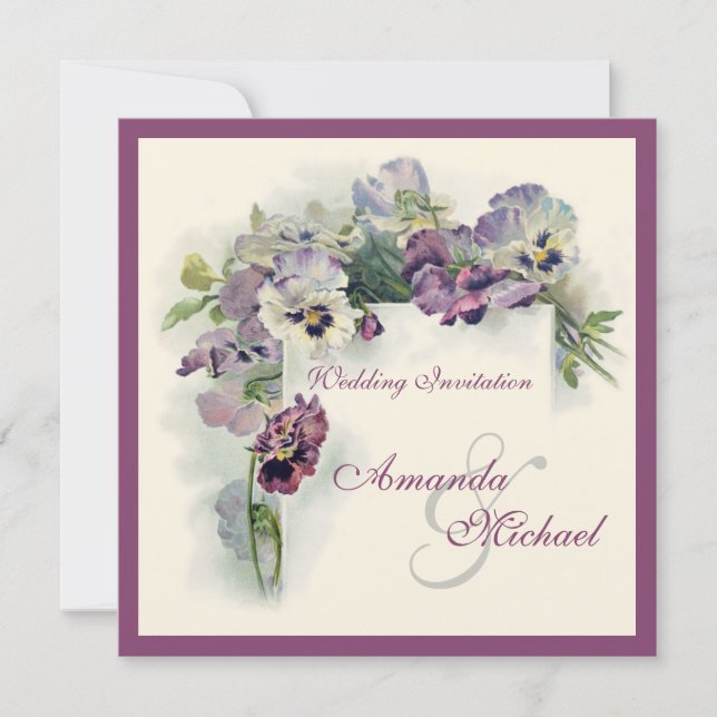 Invitación cuadrada del boda de los pensamientos (Anverso)