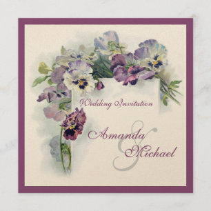 Invitación cuadrada del boda de los pensamientos