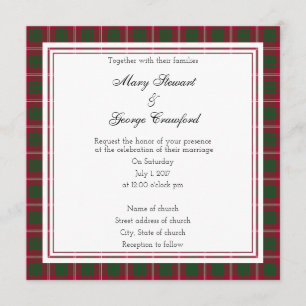 Invitación cuadrada del Boda escocés de Crawford
