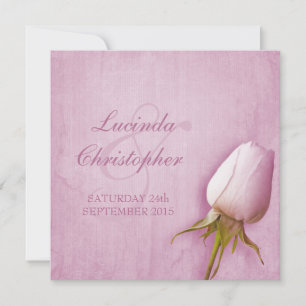 Invitación cuadrada del boda púrpura rosa bud lila