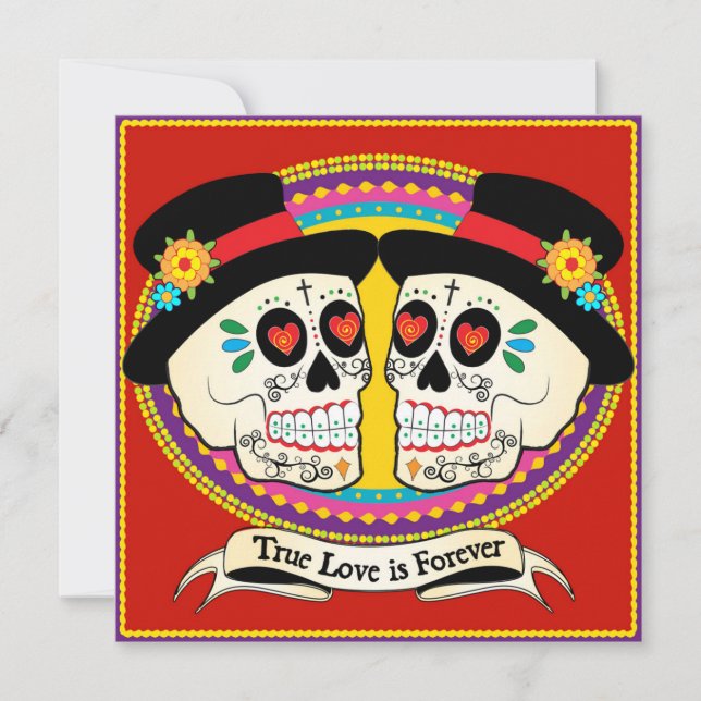 Invitación cuadrada Dos Novios (2 Grooms) (Anverso)