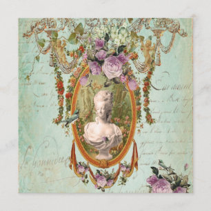 Invitación Cuadrado antiguo de los jardines de Marie