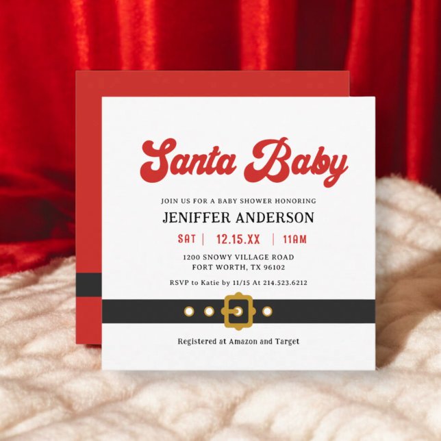 Invitación Cuadrado de Baby Shower de vacaciones para niños d (Subido por el creador)