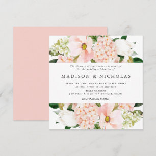 Invitación Cuadrado de Boda floral de Rubor de primavera