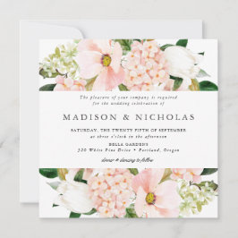 Invitación Cuadrado de Boda floral de Rubor de primavera
