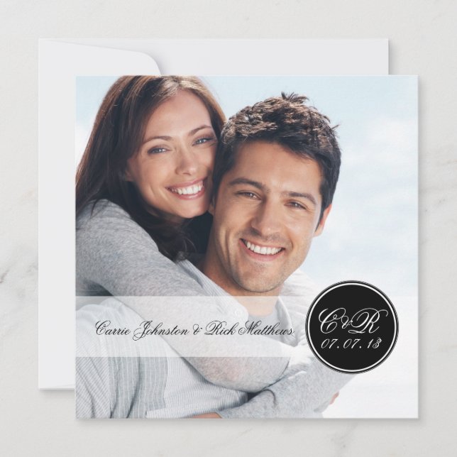 Invitación Cuadrado doble simple de la boda de la foto de las (Anverso)