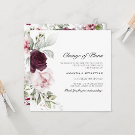 Invitación Cuadrado Floral Boho | Cambio de planes  Anuncios