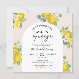 Invitación Cuadrado principal de ducha de la novia del citrus