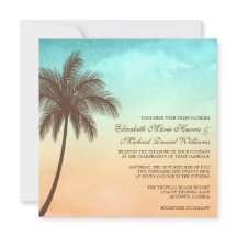 Cuadrado tropical de la boda de la palmera de la