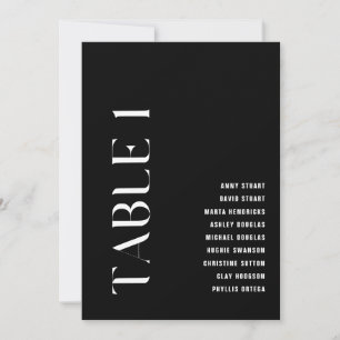 Invitación Cuadro 1 Negrita moderna Boda Número de cuadro