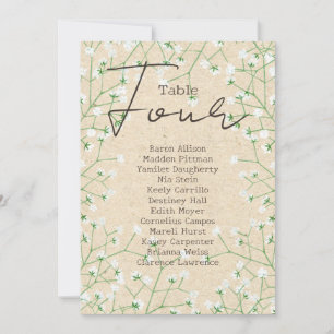 Invitación Cuadro 4 Número de asientos del Boda de aliento de