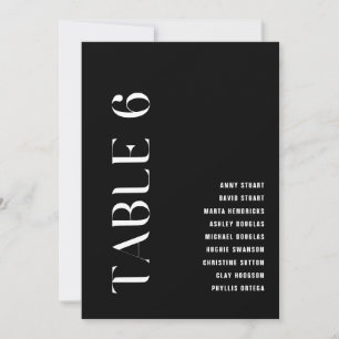 Invitación Cuadro 6 Negrita moderna Boda Número de cuadro