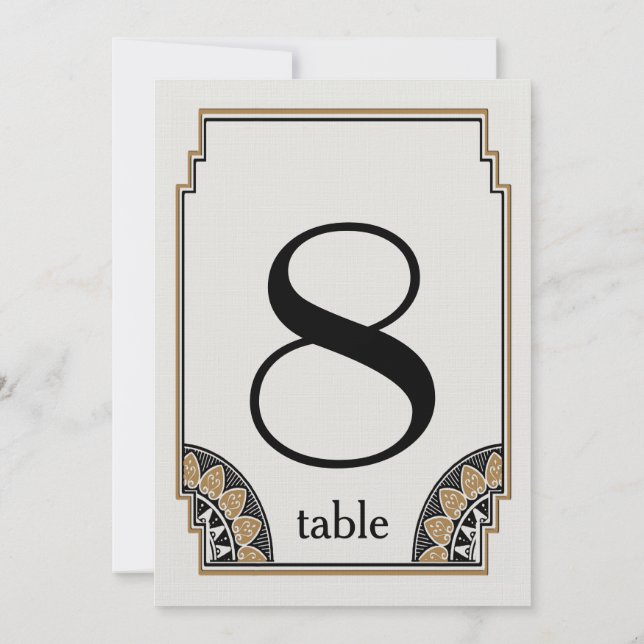 Invitación Cuadro 8 de la tabla 8 de oro del Art Deco (Reverso)
