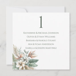 Invitación Cuadro de asientos boda-Elegancia tropical
