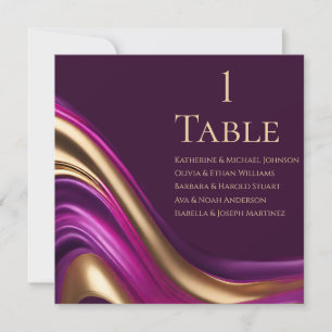 Invitación Cuadro de asientos boda - Fuchsia morada y oro