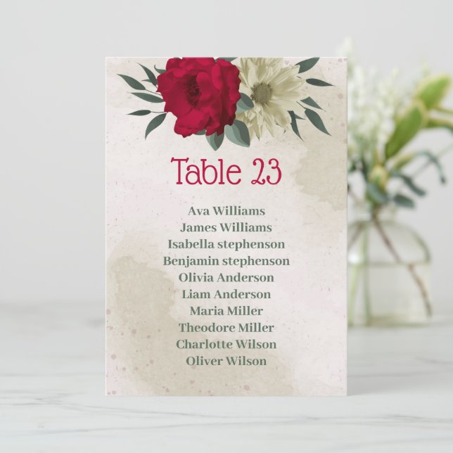 Invitación cuadro de asientos botánicos de flores amarillas p (Anverso de pie)