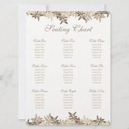 Invitación Cuadro de asientos de hojas de flores estilizadas