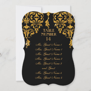 Invitación Cuadro de asientos de mesa Art Nouveau Damask de h