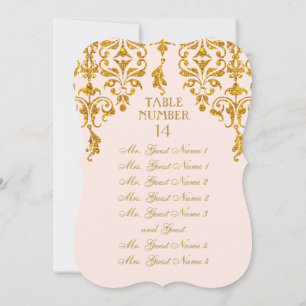 Invitación Cuadro de asientos de mesa Art Nouveau Damask de h