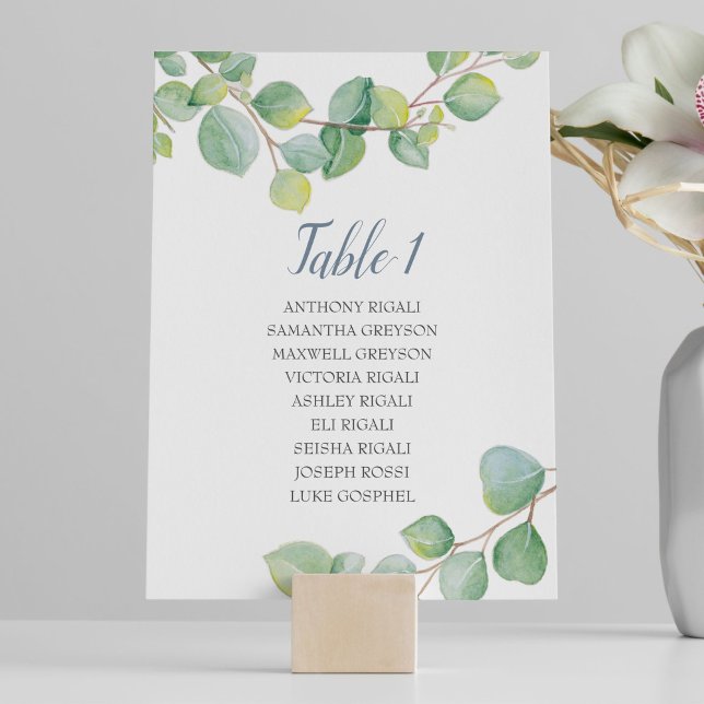 Invitación Cuadro de asientos del Boda Eucalyptus, plan de ta (Subido por el creador)