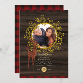 Invitación Cuadro de Búfalo Rústico Ciervo FOTO CUALQUIER EVE