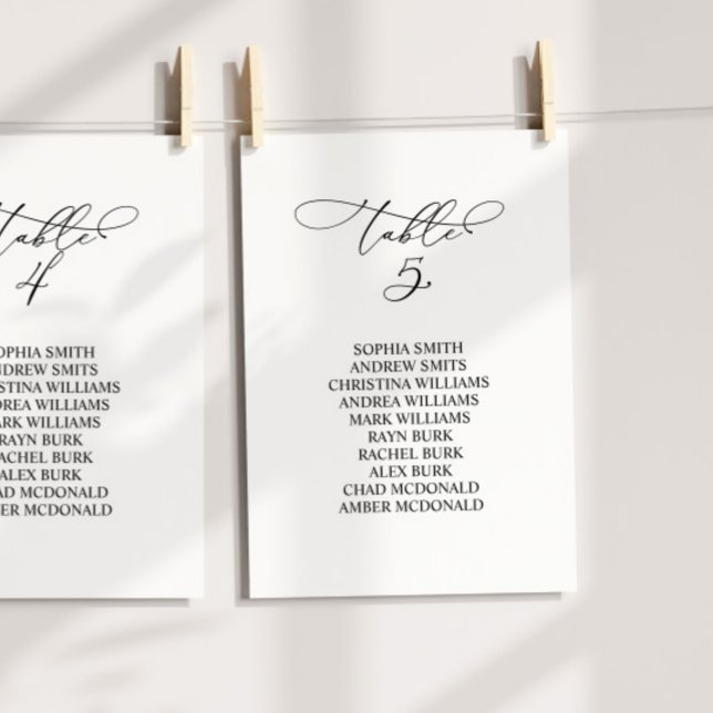 Invitación Cuadro de caligrafía elegante Número de asiento 5 (Subido por el creador)