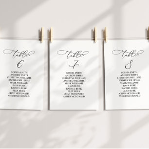 Invitación Cuadro de caligrafía elegante Número de asiento 7