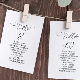 Invitación Cuadro de caligrafía elegante Número de asiento 9